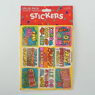 Motivational Stickers Gibson Greetings 1994 Teacher Colorful Classroom Vintage • $9.98