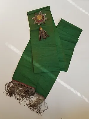 £50 • Buy Antique-Rare-Ancient Order Of Foresters Green Silk Sash With Wire Worked Jewel