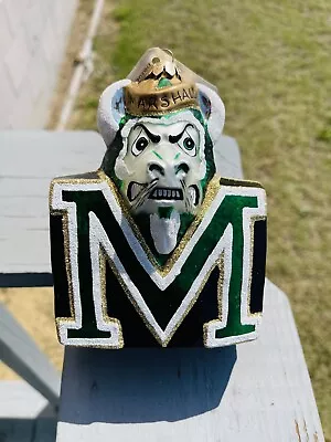 Rare-Marshall University Thundering Herd Heirloom Glass Logo Tailgate Ornament • $32.50