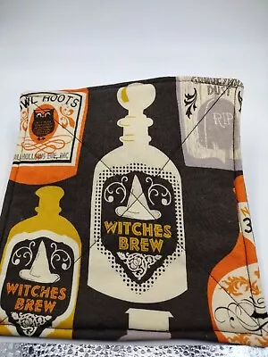 6143 Magical Print Cotton Pot Holders Approx 7  Sq Kitchen Magic Witch Potions • £15.41
