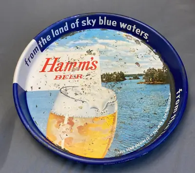 Vintage Hamm's Beer Serving Tray Lake Scene 13  Land Of Sky Blue Waters • $50