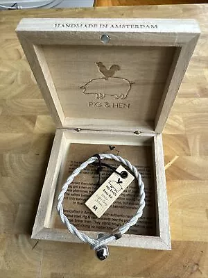 Pig & Hen Mens Bracelet Easy Ed White/light Grey Size S RRP £49.95 • £9.99