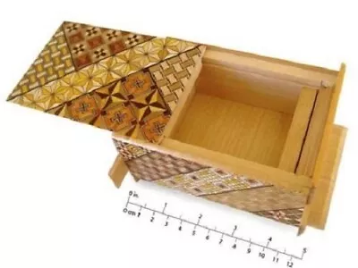 Japanese Yosegi Puzzle Box Samurai Wooden Secret Trick Box 4 Sun 7 Steps HK-122 • $64.95