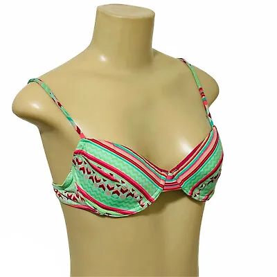 $5 • Buy Rosa Cha Tie Back Colorful Underwire Bikini Top Summer Beach M