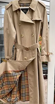 £119.99 • Buy BURBERRY'S Classic Trench Coat, UK18, Long , Vintage,Made In England For Harrods