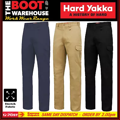 Hard Yakka Y02597 Work Pants - Basic Stretch Drill Cargo - Heavy Duty NEW STYLE! • $49.95