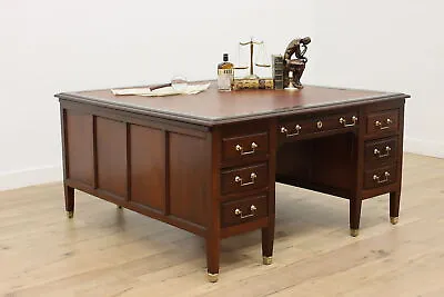 Mahogany Antique Traditional Office Or Library Partner Desk #48538 • $3450