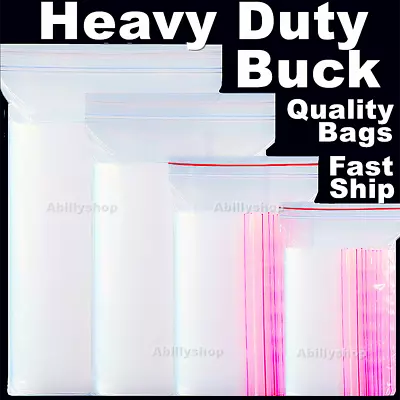 Clear Reclosable Zipper Bags Zip Small Large Plastic 3Mil Lock Storage PE Poly • $5.95