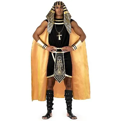 Deluxe Men`s Pharaoh Costume Adult Egyptian King Halloween Fancy Dress M - XXL • $40.95