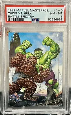 1992 SkyBox Marvel Masterpieces Thing VS. Hulk Battle Spectra # 1-D PSA 8 🔥 • $29.95