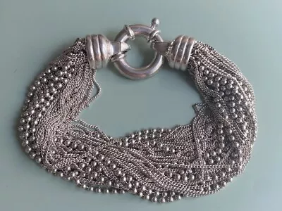 Milor Italy Sterling Silver Heavy Multiple Strings Bracelet • $169.99