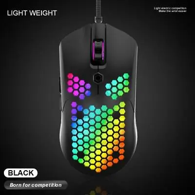 $15.99 • Buy New RGB Lightweight Gaming Mouse Lightweight Honeycomb 12000DPI Optical Sensor