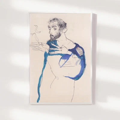 £49.50 • Buy Egon Schiele - Gustav Klimt In A Blue Painters Smock (1913) Poster Art Print