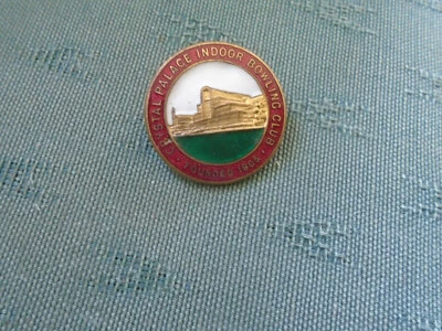 £3.50 • Buy Vintage Crystal Palace Indoor Bowling Club - Enamel Bowls Pin Badge - Miller