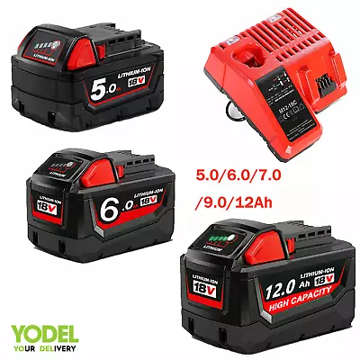 4X For Milwaukee M18 Battery 9.0Ah 12.0Ah Li-Ion XC Extended Capacity 48-11-1860 • £16.59