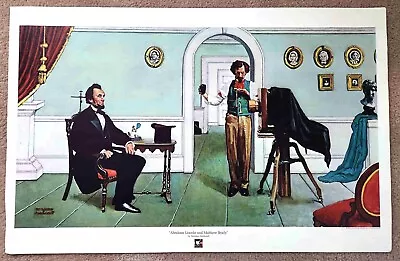 Rare Norman Rockwell “Abraham Lincoln & Mathew Brady” 1975 Poster 24x38 BONUS • $75