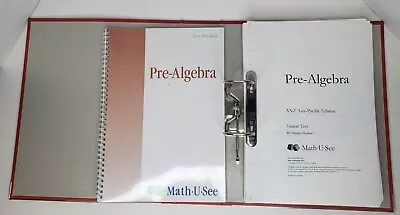 Math U See Pre-Algebra Student Text & Test Booklet W/ Binder **See Desc** • $20