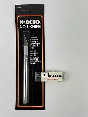 Vintage 1989 X-ACTO NO.1 KNIFE F1 W/ Lot Of 5 Extra #11 Blades NOS NEW SEALED • $12.97