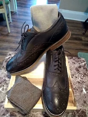 J.D.FISK Men's Brown Brogue Style Sport Oxford Shoes - SZ 10.5M - W/Socks!! • $64.90