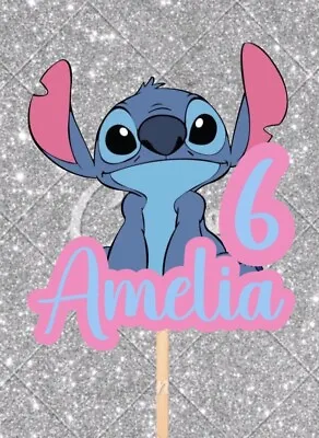 LILO And Stitch  Cake Topper Birthday Personalised Girls Boys Name Age Party • £4.70