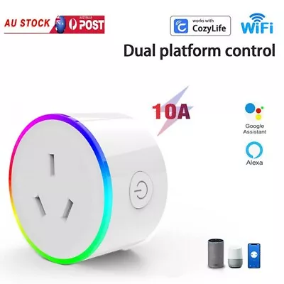 10A RGB Wifi Smart Plug Socket Switch Outlet Adaptor Amazon Alexa Google Home • $19.93