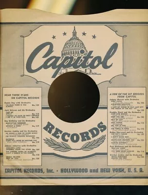 78 RPM Company Logo Sleeves-POST WAR-CAPITOL 125 • $8