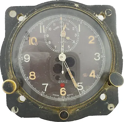 Vintage Montbrillant Military Chronograph W Time Of TripAircraft Clock Rare • $1027.72