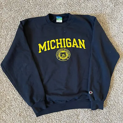 University Of Michigan Wolverines Sweatshirt Adult Small Champion Eco Friendly • $9.50