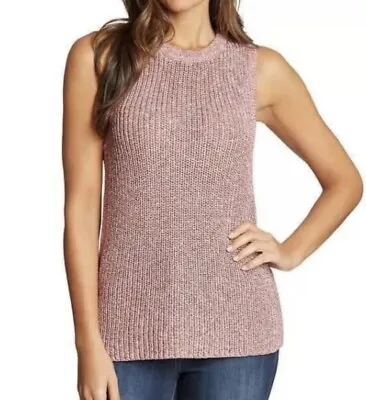 $18.99 • Buy Women’s ELLA MOSS Sz M Marge Sleeveless Knit Crewneck Sweater Red MultI Coral