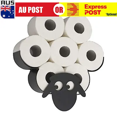$29.59 • Buy Metal Sheep Toilet Paper Roll Holder Stand Storage Bathroom Organizer Black AU X