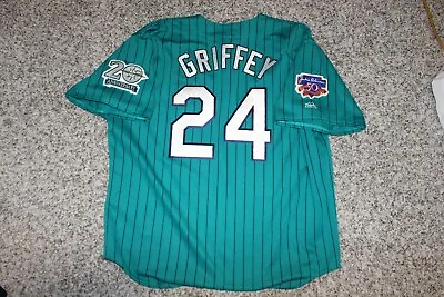 Ken Griffey Jr. Seattle Mariners Teal Majestic XXL Jersey Jackie 50th 20th Patch • $275