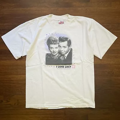 Vintage I Love Lucy Shirt Mens Large White Short Sleeve TV Show USA Made 90s • $20