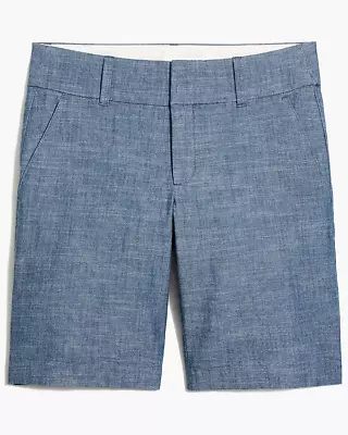 J.Crew Womens Bermuda Shorts Size 10 Blue Chambray 9  Frankie NWT • $18.99