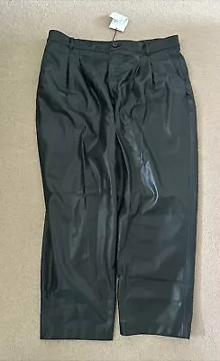 Zara Faux Leather Wide Leg Oversized Trousers Size XL 16/18 • £9.99