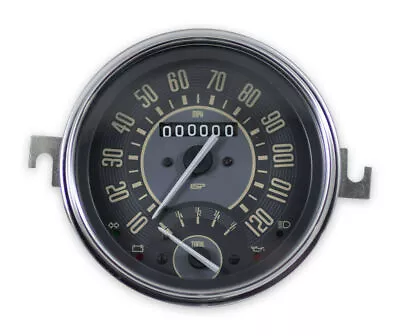 VW ISP 120 MPH SPEEDOMETER W/GAS FUEL GAUGE FOR SUPER BEETLE BEIGE NUMERICALS • $300