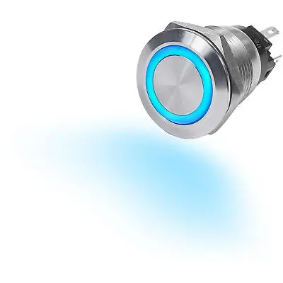 Blue Sea 4160 Marine 10A Push Button LED Ring Switch OFF-ON Blue • $24.29