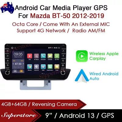 9” Android 13 Car Stereo Non-DVD GPS Radio Head Unit For Mazda BT-50 2012-2019 • $360.27