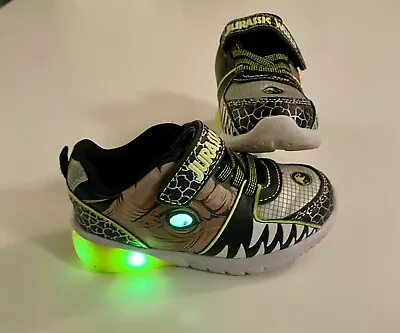 Jurassic Park Light Up 3D Dinosaur T-Rex Toddler Sneakers Kids Boys Shoes SZ 8 • $18