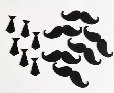 Felt Mustaches And Ties Fathers Day Decorations Felt Die Cuts Party Supplies • $4