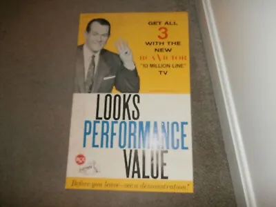 Vintage Paper Advertising Poster Sign RCA Victor TV Vaughn Monroe • $29.99
