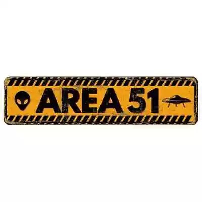 Area 51 Vintage Novelty Metal Sign 16in X 4in Wall Art • $7.95