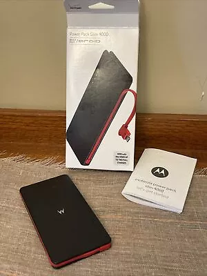 NEW Motorola Verizon DRDUNIPWR4 DROID Power Pack Slim 4000 4000mAh RED/BLK P4000 • $24.85