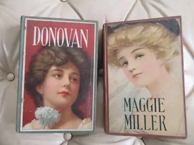2 Old Vintage BOOKS MAGGIE MILLER & DONOVAN Pretty Hard Covers BEAUTIFUL WOMEN • $45