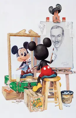 Mickey Mouse Painting Walt Disney Norman Rockwell Style Poster Print • $29.99
