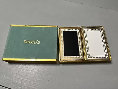 Tiffany & Co Playing Cards Double Deck Black & White Metallic Gold *See Note • $24