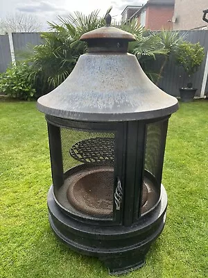 Large Garden Chiminea Fireplace Outdoor Cooking  Log Burner BBQ Garden • £59