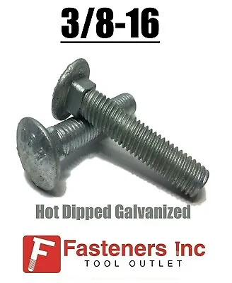 3/8-16 Hot Dipped Galvanized Carriage Bolts Coach Bolts - Select Length & Qty • $83.79