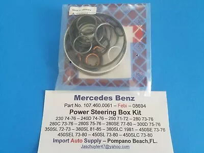 Mercedes 240 250 280 300 350 380 450 Power Steering Gear Box Re-Seal Kit • $59.95