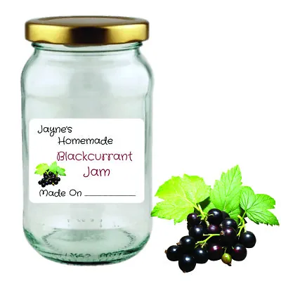£9 • Buy 180 Personalised Blackcurrant Jam Jar Labels Preserve Jam Jar Chutney Bottle