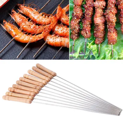 12 PC Stainless Steel Metal Barbeque Skewer Needle BBQ Kebab Stick Utensil 12  • $10.48